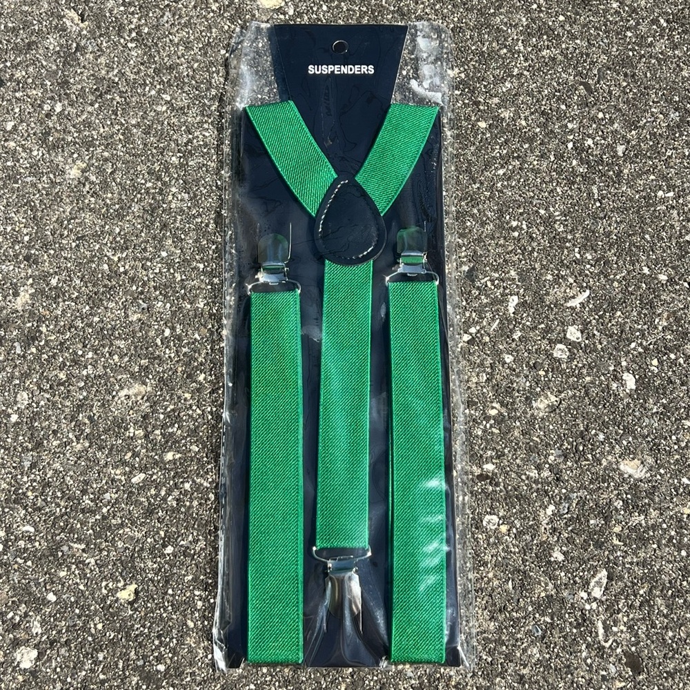 Emerald green suspenders NWT